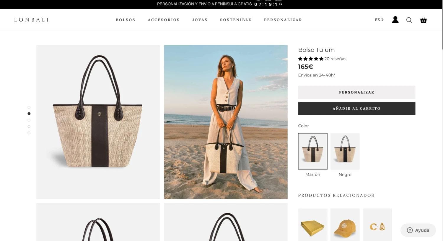 Página de producto personalizada Lonbali - Fantasticfy