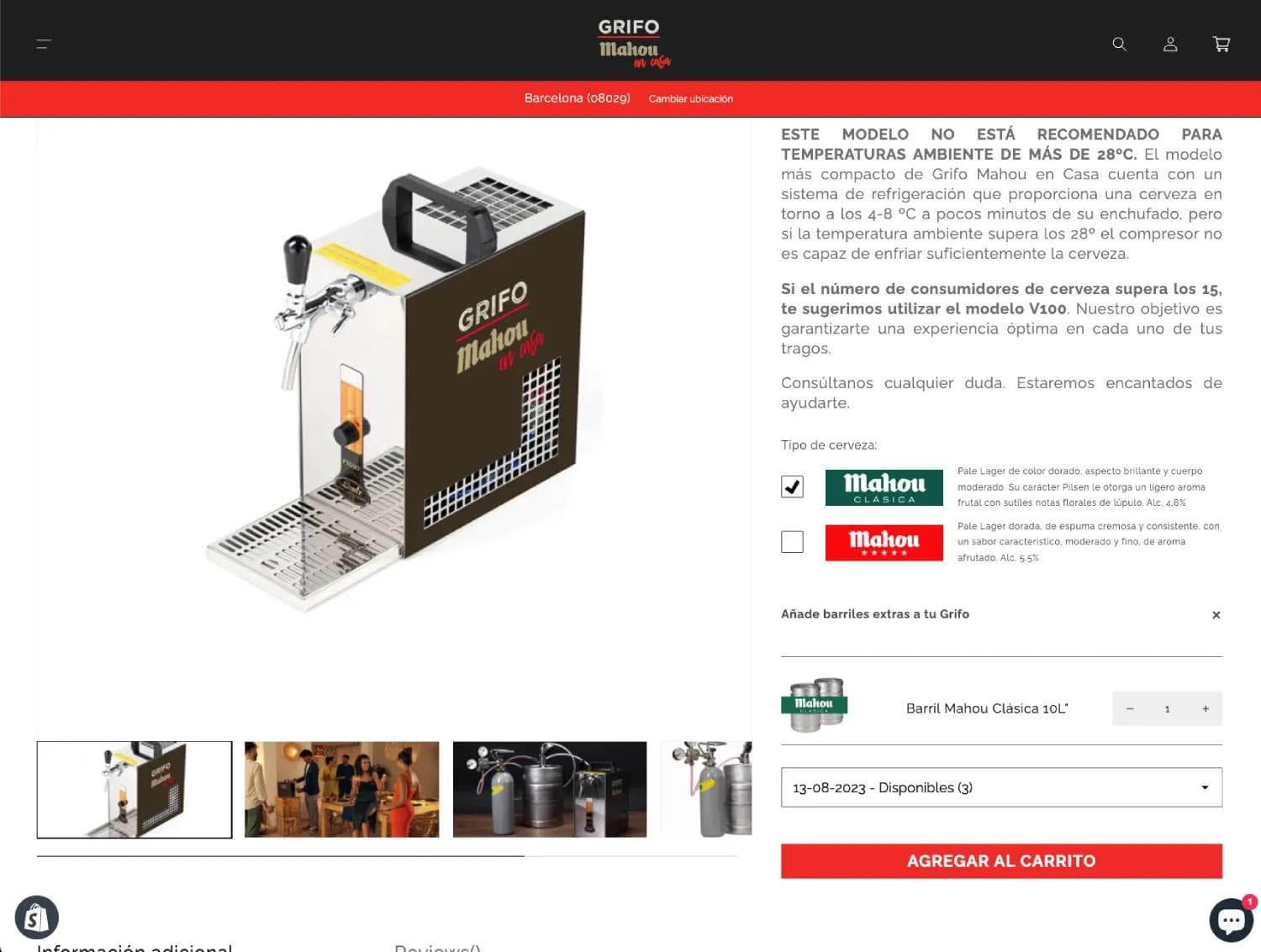 Aplicación personalizada para gestionar alquileres - Grifo Mahou en casa